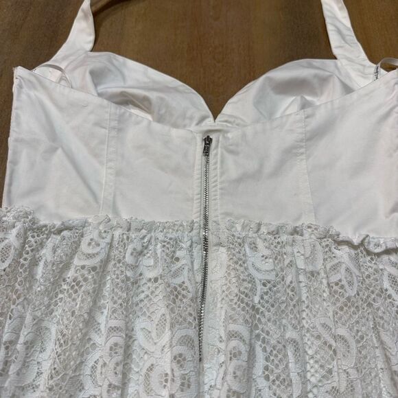 For Love and‎ Lemons Sonnet Lace Maxi Dress Medium White Halter - Picture 10 of 16